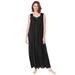 Plus Size Women's Long Tricot Knit Nightgown by Only Necessities in Black (Size 1X)