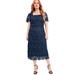 Plus Size Women's Square-Neck Lace Jessica Dress by June+Vie in Navy (Size 26/28)