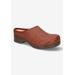 Extra Wide Width Women's Motto Clog Mule by Bella Vita in Dark Tan Woven (Size 7 1/2 WW)