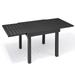 Pellebant Patio Dining Table Rectangle Outdoor Expandable Aluminum Table for 4-6 Person Black