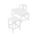 Costaelm Paradise 3-Piece Set Outdoor Patio Adirondack Coffee Table and Square Side Table White