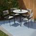 SEI Furniture Watkindale Stainless Steel Outdoor Dining Set 5 Piece in White