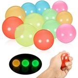 12 Pieces Glow Balls Sticky Wall Balls Stress Relief Balls Sticky Ceiling Balls Ceiling Luminous Sticky Ball Fun Decompression Toy for Anxiety Pressure