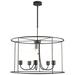 Portico Drum 32" Coastal Natural Iron Long Outdoor Pendant with Opal G