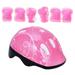 Skating Helmet Kits 7pcs in 1 Set Pink Adjustable Skating Helmet Kits Outdoor Protector Skateboard Gear Knee Pad Elbow Pads Balance Car Protective Pads for Kids