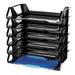 Officemate Recycled Side Load Desk Tray 6 Sections Letter Size Files 15.13 x 8.88 x 15 Black 6/Pack