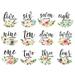 4 inch 12 Pieces Baby Milestone Monthly Stickers with Flower Gift for New Parents Scrapbook Photo Keepsake Baby Photo Sharing