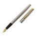 Diplomat Traveller Stainless Steel with Gold Trim Fountain Pen Medium