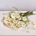 Feildoo 5 Heads Daisies Artificial Flowers Long Branch Bouquet Family Party Wedding Decoration DIY Bridal Silk Artificial Flower Pack of 20 9 Colors - White
