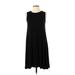 Adrienne Vittadini Casual Dress - A-Line Crew Neck Sleeveless: Black Print Dresses - Women's Size X-Small