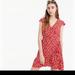 J. Crew Dresses | Jcrew Mercantile Red Floral Wrap Dress 4 Ruffles | Color: Red/White | Size: 4