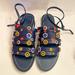 Tory Burch Shoes | Authentic Tory Burch Marguerite Navy Blue Sandals Size 11 | Color: Blue | Size: 11