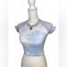 Brandy Melville Tops | Brandy Melville Heaven Sent Tie-Dye Crop Top | Color: Blue/White | Size: One Size