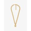 Michael Kors Precious Metal-Plated Brass Pavé Lock Necklace Gold One Size