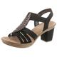 Sandalette RIEKER Gr. 40, schwarz Damen Schuhe Sandaletten Sommerschuh, Sandale, Plateauabsatz, mit Strass-Steinchen verziert Bestseller