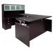 Enclosed Straight Front U-Shaped Desk with Hutch and Height Adjustable L-Surface