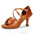 USHINE – chaussures de danse latine en Satin de soie pour femmes de qualité professionnelle pour