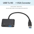 Adaptateur USB 3.0 vers HDMI VGA convertisseur DVI 1080P HD pour ordinateur projecteur moniteur