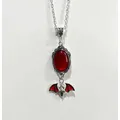 Collier à breloques chauve-souris vampire gothique pour hommes et femmes bijoux de sorcière camée