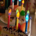 Flamme colorée ci-après els décoration de gâteau d'anniversaire fête des enfants décor de bougie