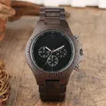 Montre à Quartz en bois pour hommes chronographe créatif montre-bracelet de luxe affichage de 12