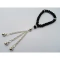 Ensemble de bracelets à breloques en corde de cristal noir bracelet perlé en verre de prière de