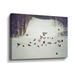 Ebern Designs Feathered Friends Birds in Snow - Graphic Art on Canvas in Brown/Red/White | 8 H x 12 W x 2 D in | Wayfair