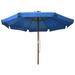 Vidaxl Outdoor Parasol w/ Wooden Pole 129.9" Azure | 129.92 W x 129.92 D in | Wayfair 47219