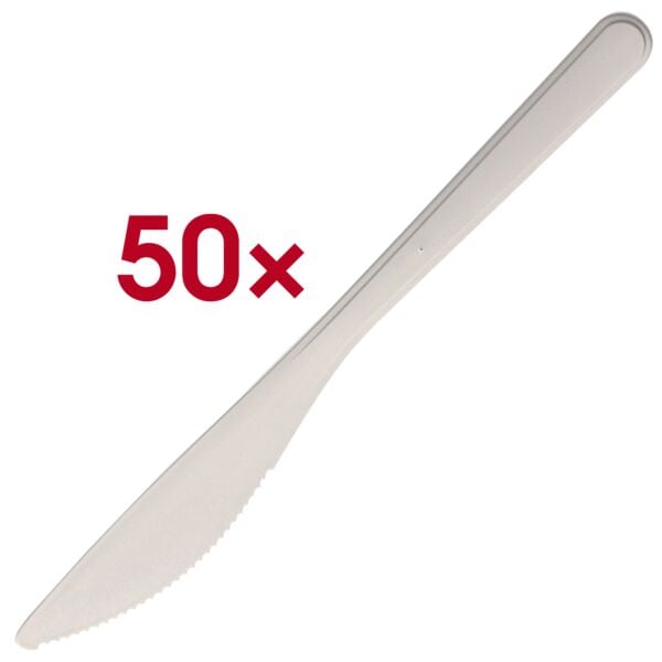 Papstar 50er-Pack Mehrweg-Messer 18,5 cm weiß weiß Image