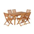 Ensemble repas de jardin en bois d'eucalyptus 6 places 160 cm