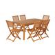 Ensemble repas de jardin en bois d'eucalyptus 6 places 160 cm