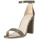 The Drop Damen Rebecca Riemensandalen mit Hohem Blockabsatz, Capers Olive Croc, 38