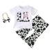 New Baby Gift Girl Toddler Girls Short Sleeve Cartoon Dairy Cow Printed T Shirt Pullover Tops Bell Bottoms Pants Kids Outfits