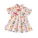 Dress for Girl Kids Toddler Baby Girls Cartoon Print Patchwork Cheongsam Princess Dress Outfits