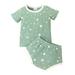 ASEIDFNSA Tropical Dress for Girlsshirt New Born Girl Outfits for Pics 3M-24M Boys Moon Girls Shorts T-Shirt Star Sun Tops Ribbed Sleeve Short Outfits Baby Printed Girls Outfits&Set