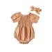 Baby Girl Niece Clothes Toddler Girls Summer Style Baby Children Jacquard Stripes Play Outerwear Clothing Headband 2pcs Outfits