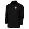 Men's Antigua Black Louisville Caps Tribute Quarter-Zip Pullover Top