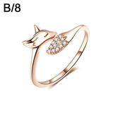 Msugar Fox Animal Shaped Rose Gold Rings for Women Lovely Rose Gold Fox Ring Shaped Animal Ring for Her Birthday Valentine s Day Anniversary D8E4