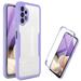 SaniMore for Samsung Galaxy A53 5G 6.5 2022 Case with Built-in Screen Protector & Anti-fall Bumper [360Â° Full Protection] [Wireless Charging] Double-sided Shockproof Ultra-clear Cover Purple