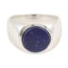 Intuition Moon,'Sterling Silver Domed Ring with Lapis Lazuli Cabochon'