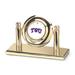 Gold TCU Horned Frogs Team Arcade Desk Clock