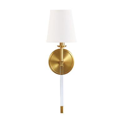 Phoebe 1-Light Acrylic Sconce with Shade - Tall White - Ballard Designs