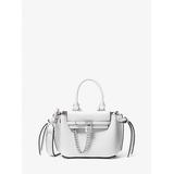 Michael Kors Hamilton Legacy Extra-Small Leather Belted Satchel White One Size