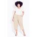 Linen Blend Crop Trouser - stone