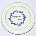 Anthropologie Dining | Anthropologie Dessert / Salad Plate With Painted Quote And Design | Color: Blue/Cream | Size: 8.75"