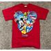 Disney Shirts | Disney World Florida Mickey Donald Pluto Goofy T-Shirt Cotton Red Size Small | Color: Red | Size: S