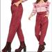 Free People Pants & Jumpsuits | Free People Nightfall Vegan Suede Cropped Pants In Queen Pomegranate Size 4 | Color: Red | Size: 4