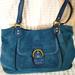 Coach Bags | Coach Blue Suede Bag | Color: Blue | Size: 15 X 10