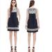 Madewell Dresses | Madewell Stitchtake L Embroidered Dress Xs Pockets Above The Knees Blue Cream | Color: Blue/White | Size: Xs