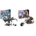 LEGO 76248 Marvel Der Quinjet der Avengers, Spielzeug Superhelden-Raumschiff mit Thor & 76245 Marvel Ghost Rider mit Mech & Bike, Superhelden Motorrad Spielzeug zum Bauen ab 7 Jahren